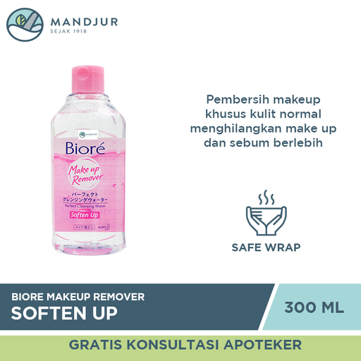 Biore Make Up Remover Perfect Cleansing Water Soften Up 300 ML - Apotek Mandjur