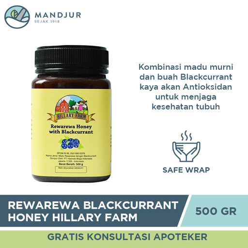 Rewarewa Blackcurrant Honey Hillary Farm 500 Gram - Apotek Mandjur