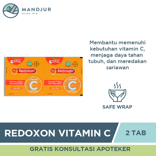 Redoxon Vitamin C 500 Mg 2 Tablet - Apotek Mandjur