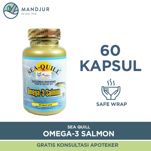 Sea Quill Omega-3 Salmon (Isi 60 Softgels) - Apotek Mandjur
