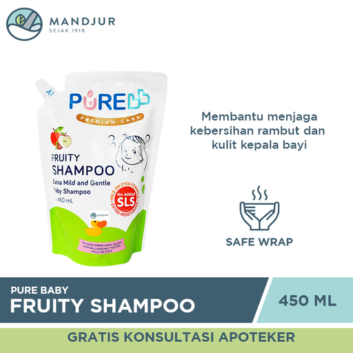 Pure Baby Shampoo Fruity Refill 450 ML - Apotek Mandjur