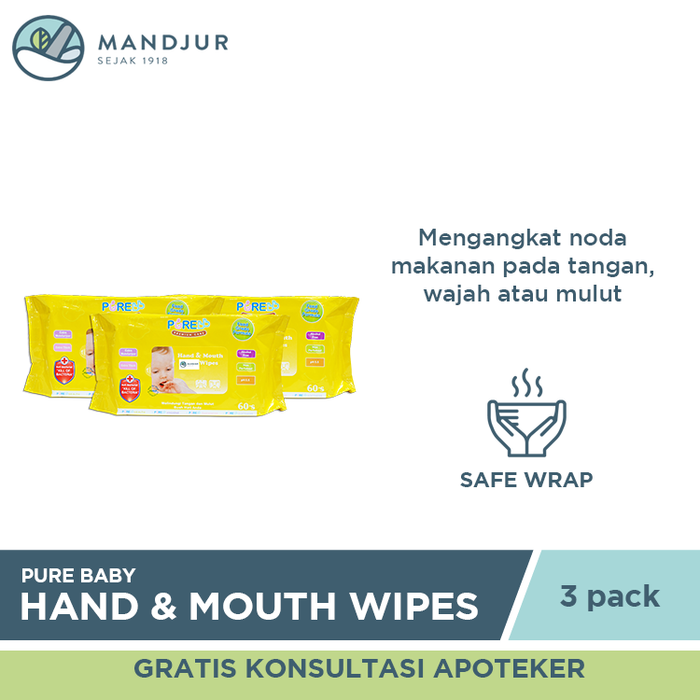Pure Baby Combo Hand And Mouth Baby Wipes Orange