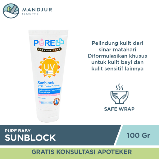Pure Baby Sunblock SPF 25 100 Gr - Apotek Mandjur