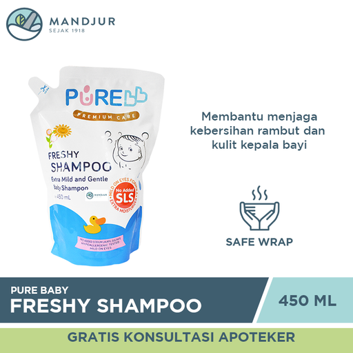 Pure Baby Shampoo Freshy Refill 450 ML - Apotek Mandjur