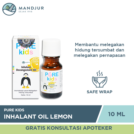 Pure Kids Inhalant Decongestant Oil Lemon 10 ML - Apotek Mandjur