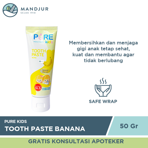Pure Kids Toothpaste Banana 50 Gram - Apotek Mandjur