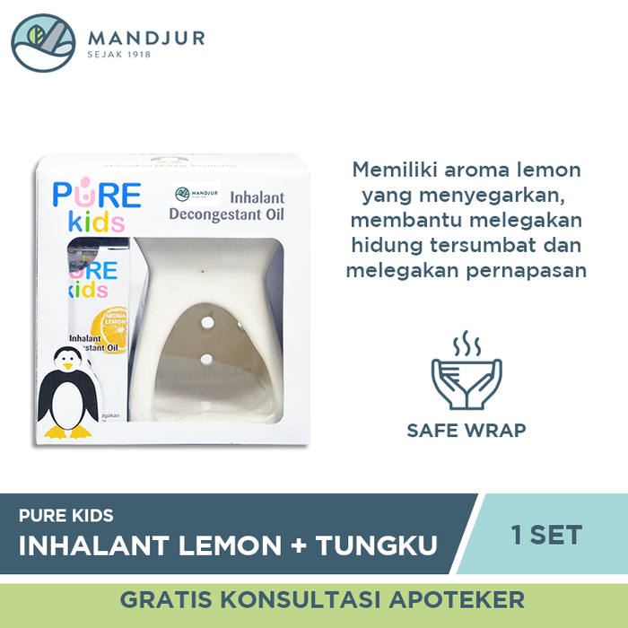 Paket Pure Kids Inhalant Decongestant Lemon + Tungku Aromatheraphy