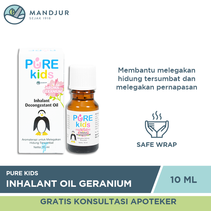Pure Kids Inhalant Decongestant Oil Geranium 10 ML - Apotek Mandjur