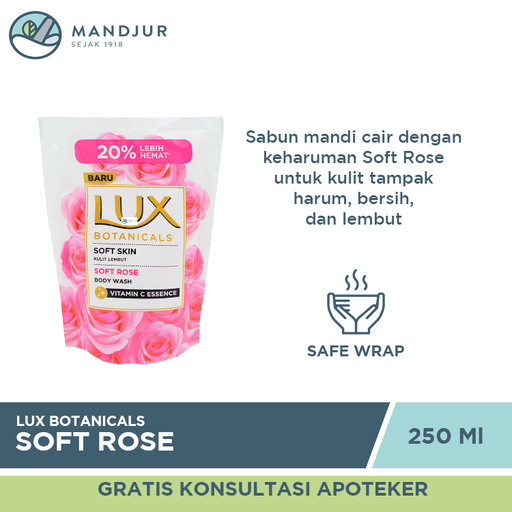 Lux Botanicals Sabun Mandi Cair Soft Rose 250 ML - Apotek Mandjur