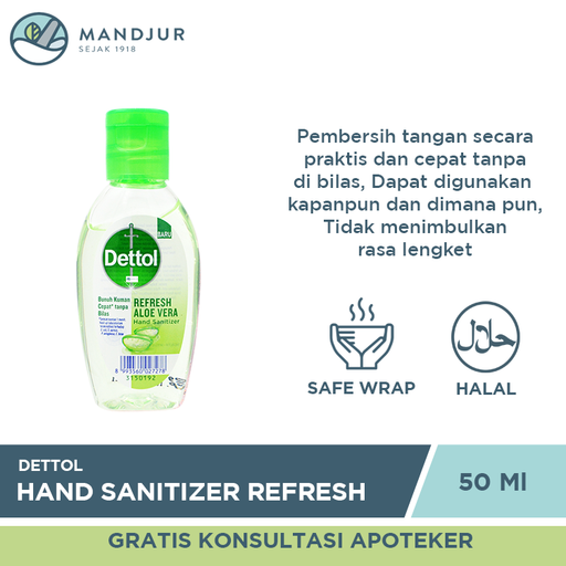 Dettol Hand Sanitizer Refresh 50 ML - Apotek Mandjur
