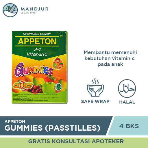 Appeton Gummies (Passtilles) 4 Sachet - Apotek Mandjur