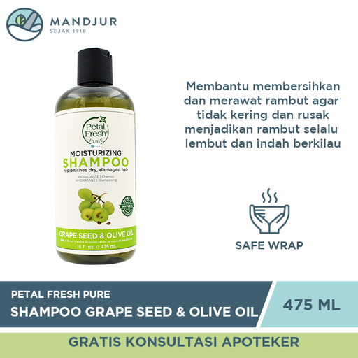 Petal Fresh Pure Shampoo Grape Seed & Olive Oil 475 ML - Apotek Mandjur