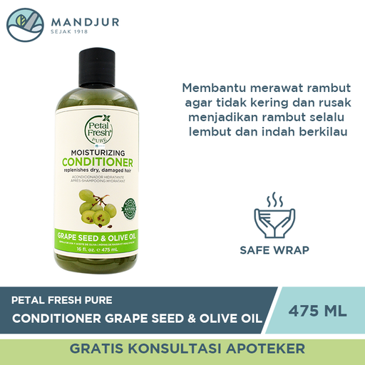 Petal Fresh Pure Conditioner Grape Seed & Olive Oil 475 ML - Apotek Mandjur