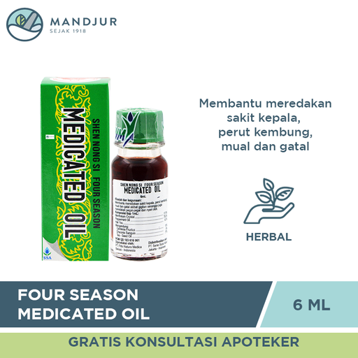 Four Season Medicated Oil 6ml - Apotek Mandjur