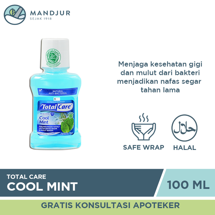Total Care Mouthwash Cool Mint 100 ML - Apotek Mandjur
