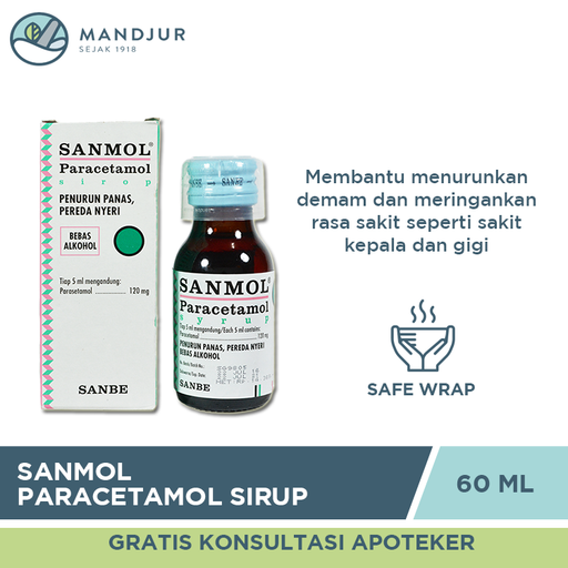 Sanmol Paracetamol Sirop - Apotek Mandjur
