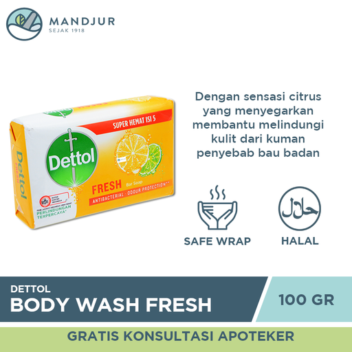 Sabun Mandi Batang Dettol Profresh Fresh - 100 gram - Apotek Mandjur