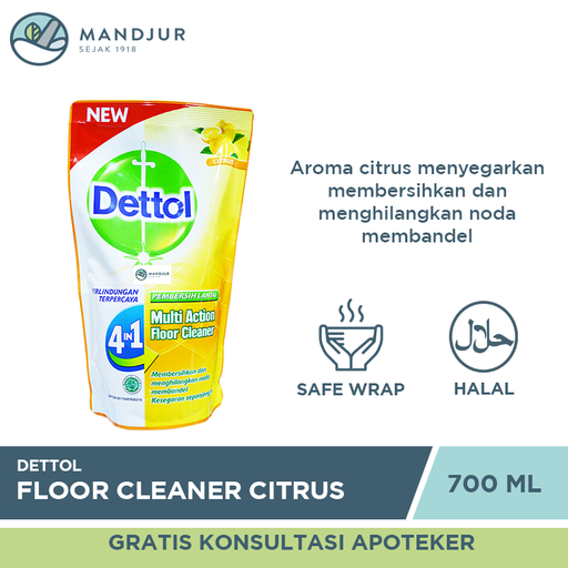 Dettol Multi Action Floor Cleaner Citrus 700 ML - Apotek Mandjur