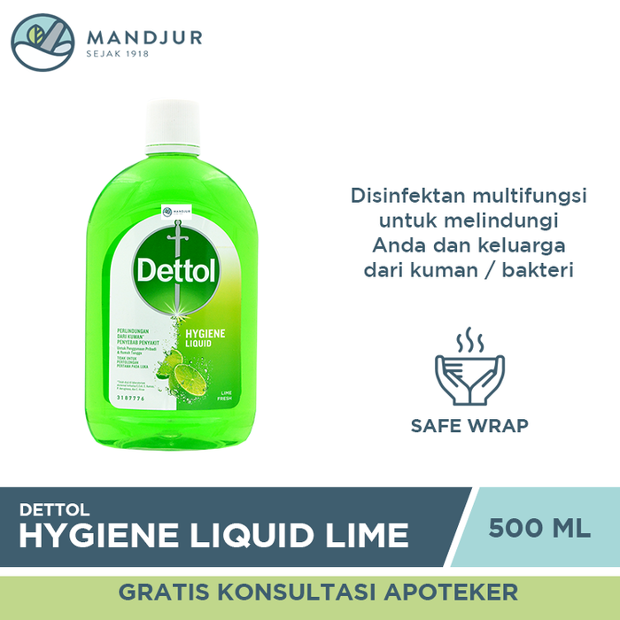Dettol Hygiene Liquid Lime 500 ML - Apotek Mandjur