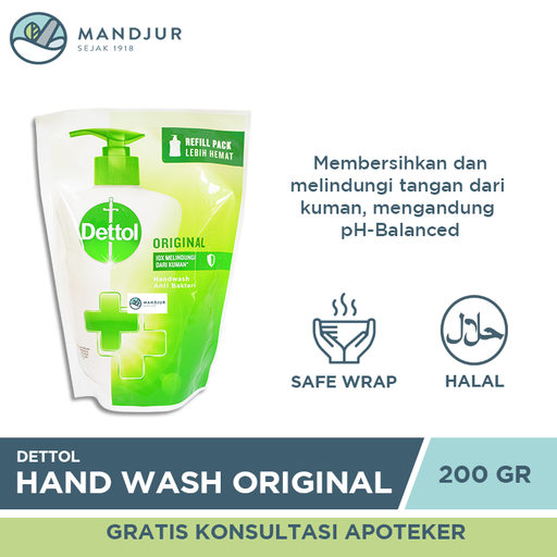 Dettol Handwash Original - 200 Gram - Apotek Mandjur