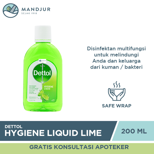 Dettol Hygiene Liquid Lime 200 ML - Apotek Mandjur