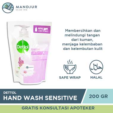 Dettol Handwash Sensitive - 200 Gram - Apotek Mandjur