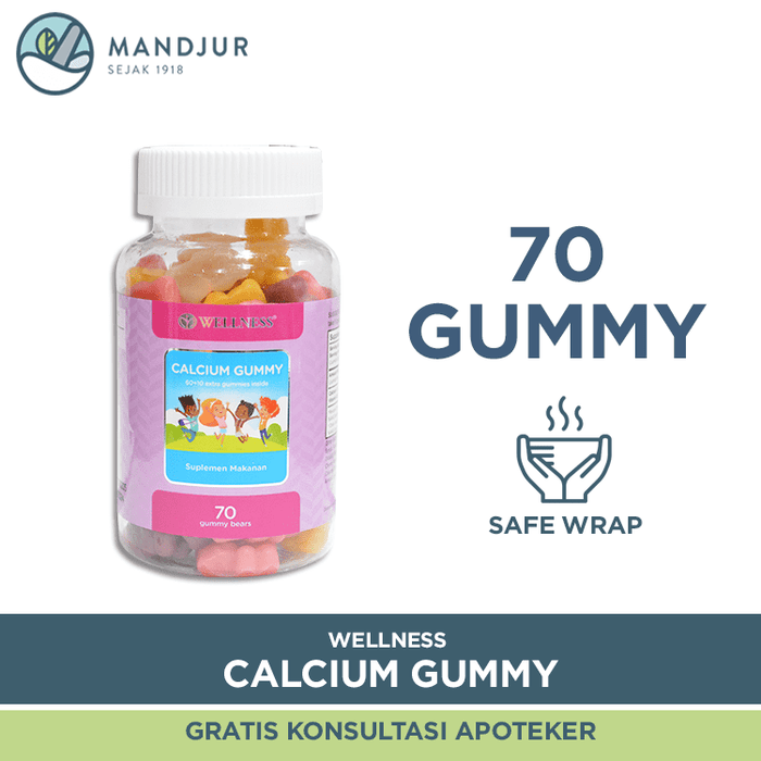 Wellness Calcium Gummy Isi 70 - Apotek Mandjur