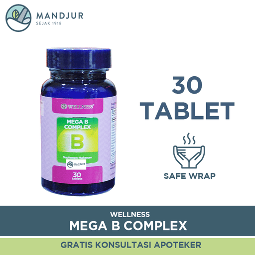 Wellness Mega B Complex Isi 30 Tablet - Apotek Mandjur