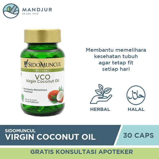 Sido Muncul Natural Virgin Coconut Oil 30 Kapsul Lunak - Apotek Mandjur