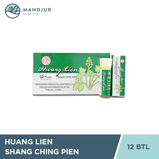 Huang Lien Shang Ching Pien - Dus Isi 12 Botol Kecil - Apotek Mandjur